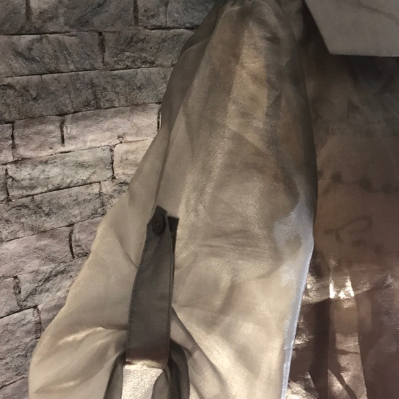 NAERSI | Sheer Button Down Blouse | Silver | XL - Picture 7 of 8